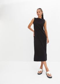 Jersey-Kleid aus Baumwolle mit Stretch in schwarz, Grösse 40/42 (M), 95% Baumwolle, bonprix