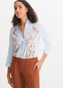 bedruckte Bluse in blau, Grösse 38, bonprix