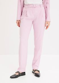 Bundfaltenhose mit Gürtel in rosa, Grösse 42, bonprix