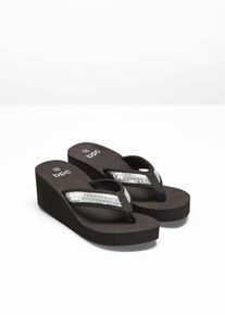 Keil Pantolette in schwarz, Grösse 36, bonprix