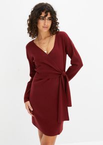 Strickkleid in Wickeloptik in rot, Grösse 48/50 (XL), bonprix