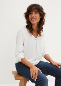 Shirt-Tunika aus Viskose-Mix in weiss, Grösse 48/50 (XL), bonprix