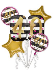 Amscan Palloncini con 5 lamine per il 40 ° compleanno