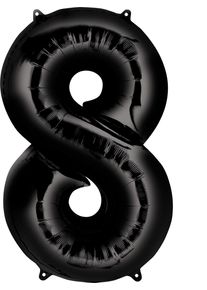 Amscan Ballon aluminium chiffres 8 noir 86cm