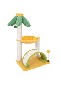 TIAKI Kratzbaum Palme mit Hängematte gelb für Katzen