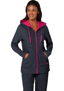 feel good Damen Sweatjacke mit 2 Känguru-Taschen marine-pink