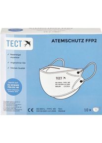 TECT FFP2 Atemschutz Maske faltbar ohne Ventil, 10 Stück