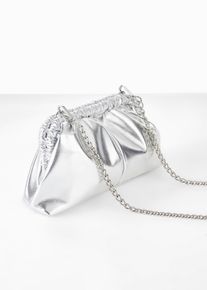 Clutch mit abnehmbarem Taschengurt in silber, Grösse 17x25 cm, bonprix