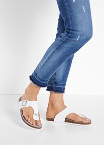 Zehensteg Pantolette in weiss, Grösse 37, bonprix