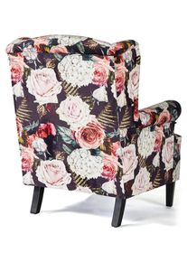 Ohrensessel mit Blumendruck in rosa | Onesize | bonprix
