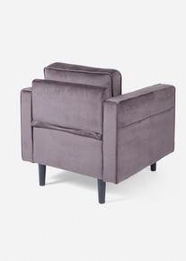 Samt Sessel in grau | Onesize | bonprix