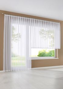 Gardinen Store mit recyceltem Polyester mit Spitzenkante in weiss | 120x300 cm | bonprix