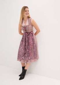 Dirndl avec tablier &agrave; sequins en bois de rose &agrave; motif, Taille 38, bonprix