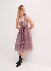 Dirndl mit Pailletten-Sch&uuml;rze in rosenholz , Gr&ouml;sse 36, bonprix