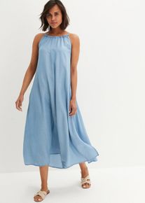 Jeanskleid aus fließendem Lyocell in blau, Grösse 50, bonprix