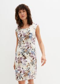 Etuikleid aus Baumwollsatin in beige, Gr&ouml;sse 48, bonprix