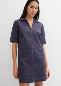 Blusenkleid aus elastischem Baumwoll-Mix in blau, Grösse 42, 98% Baumwolle, bonprix