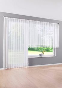 Gardinen Store mit recyceltem Polyester mit Häkelkante in weiss | 140x450 cm | bonprix