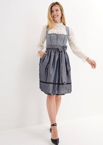 Dirndl mit Jacquard und Schürze (2-tlg. Set) in blau, Grösse 44, bonprix