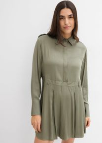 Minikleid aus fließender Viskose in grün, Grösse 46, bonprix