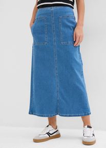 Jeansrock Mid Waist Midilänge in blau, Grösse 40, 95% Baumwolle, bonprix