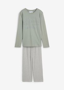 Pyjama mit weicher Bio-Baumwolle (2-tlg. Set) in grau, Grösse 140/146, bonprix