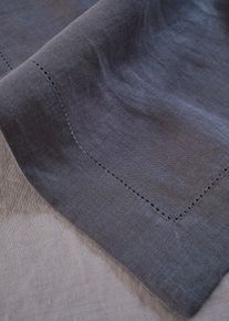Chemin de table en lin en gris40x140 cm, Couleur/Motif: anthracite, bonprix