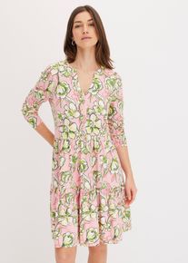 Jerseykleid aus elastischem Baumwoll-Mix in rosa, Grösse 48/50 (XL), 95% Baumwolle, bonprix