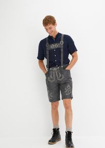 Regular Fit Trachten-Hose aus Lederimitat in grau, Grösse 62, bonprix