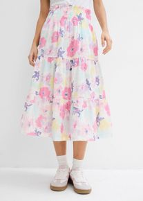 Stufenrock aus Musselin in pink, Grösse 48, 100% Baumwolle, bonprix