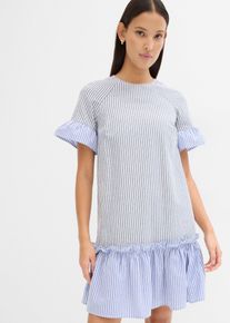 Minikleid aus Seersucker in blau, Grösse 36, bonprix