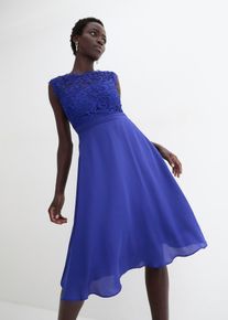 Minikleid mit Spitze in blau, Grösse 42, bonprix
