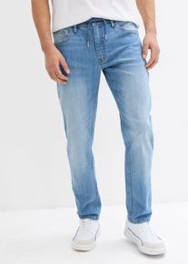 Leichte Regular Fit Stretch-Jeans mit elastischem Bund Straight (2er Pack) in blau, Grösse 44, aus über 80% Baumwolle, bonprix