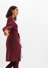 Strickkleid mit Ballonärmeln in rot, Grösse 44/46 (L), bonprix