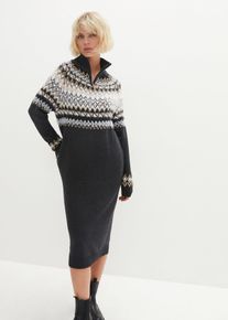 Norweger-Strickkleid in grau, Grösse 56/58 (3XL), bonprix
