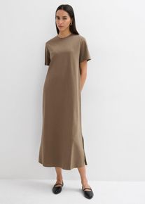 Shirtkleid aus reiner Bio-Baumwolle in grau, Grösse 36/38 (S), 100% Baumwolle, bonprix