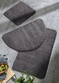 Getuftete Uni- Badematte mit hohem Flor in grau | 45x50 cm | bonprix