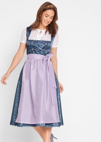 Dirndl mit Schürze in Midilänge (2-tlg. Set) in blau, Grösse 38, bonprix