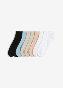 Sneakersocken mit Innenfrottee in Sohle mit Bio-Baumwolle (8er Pack) in weiss, Grösse 35-38, bonprix