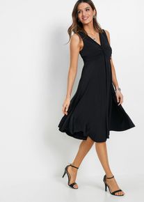 Shirtkleid mit V-Ausschnitt in schwarz, Gr&ouml;sse 36/38 (S), bonprix