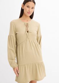 Shirtkleid aus strukturiertem Crêpe in grün, Grösse 40/42 (M), bonprix