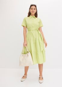 Blusenkleid aus elastischem Baumwoll-Mix in grün, Grösse 48, 97% Baumwolle, bonprix