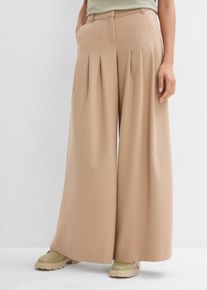 Bundfaltenhose aus Viskose-Mix in beige, Grösse 38, bonprix