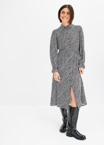 bedrucktes Blusenkleid in schwarz, Grösse 42, bonprix