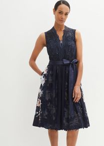 Dirndl mit Stickerei und Samtrock (2-tlg.Set) in blau, Grösse 36, bonprix