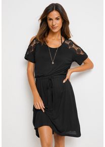 Transparentes Strandkleid aus Viskose in schwarz, Grösse 40/42 (M), bonprix