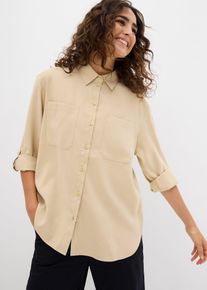 Bluse aus fließender Viskose Mischung in beige, Grösse 36, bonprix