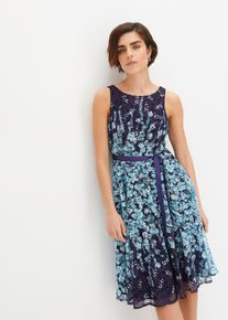 Spitzenkleid mit Satin-Band in blau, Grösse 36, bonprix
