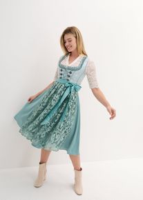 Dirndl mit Pailletten Sch&uuml;rze (2-tlg.Set) in blau, Gr&ouml;sse 46, bonprix