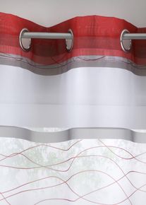 Transparente Gardine mit Querstreifen Druck (1er Pack) in rot, 145x144 cm, bonprix